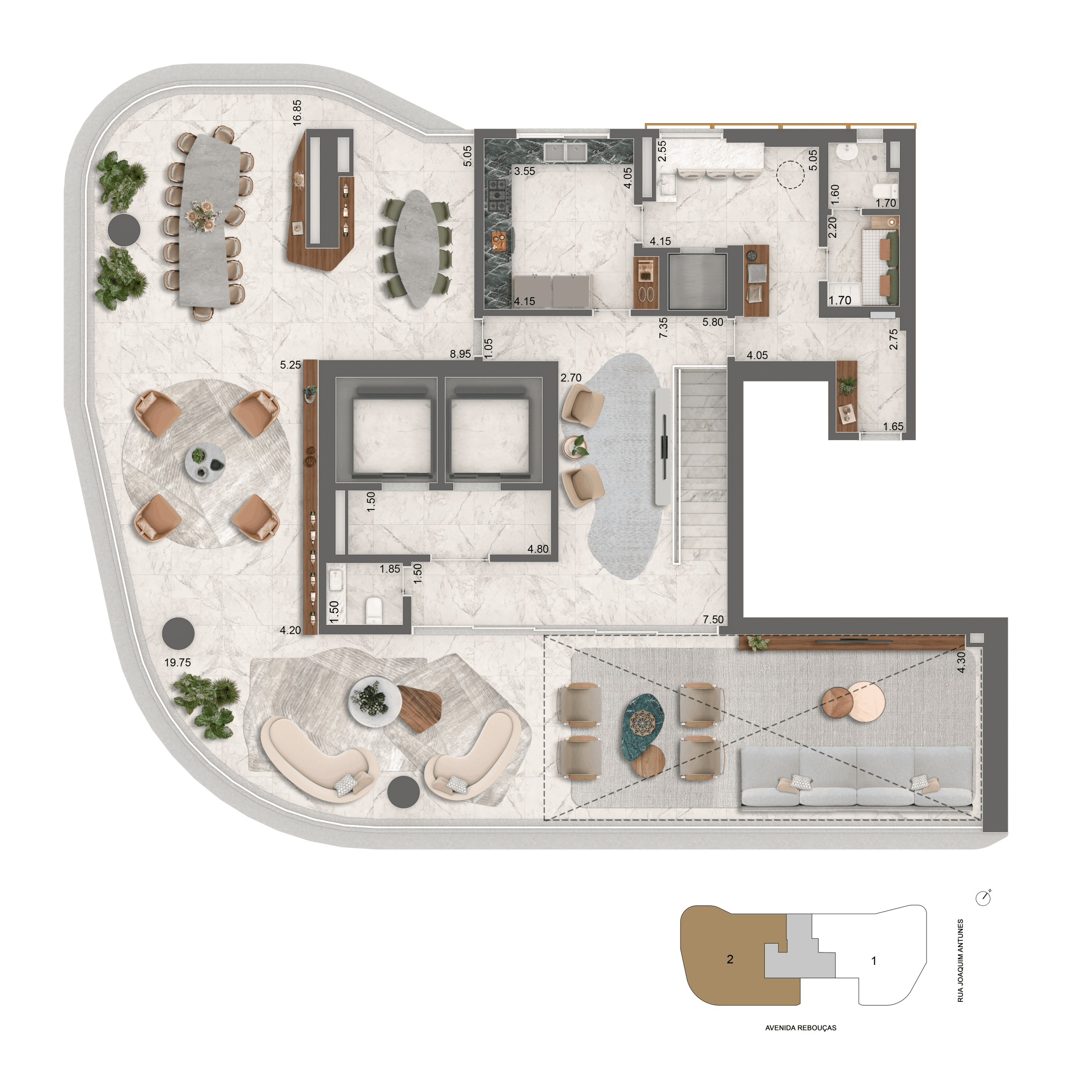 Planta Casa Inferior - 536M²